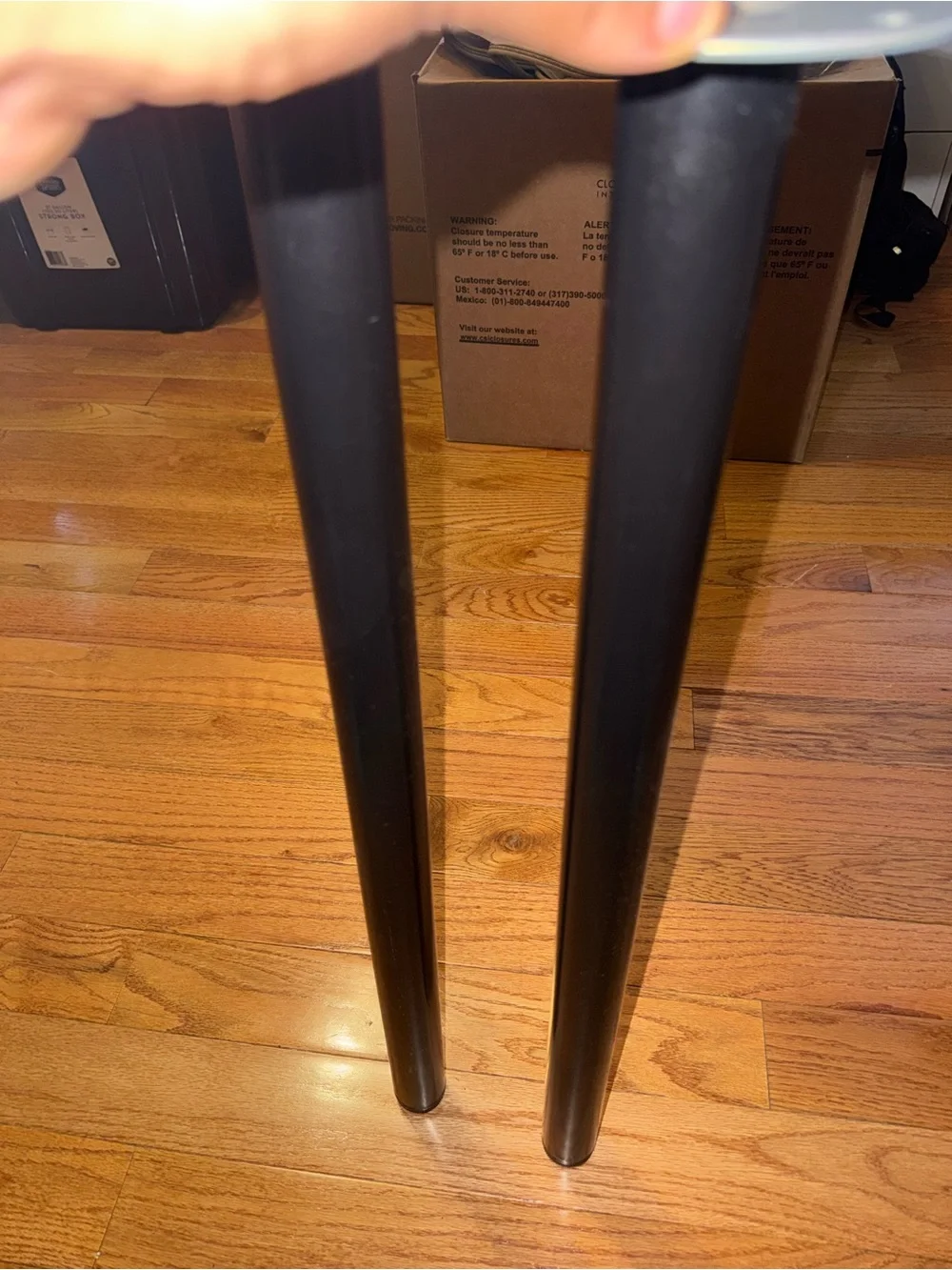 x1 IKEA Black Round Metal Table Leg